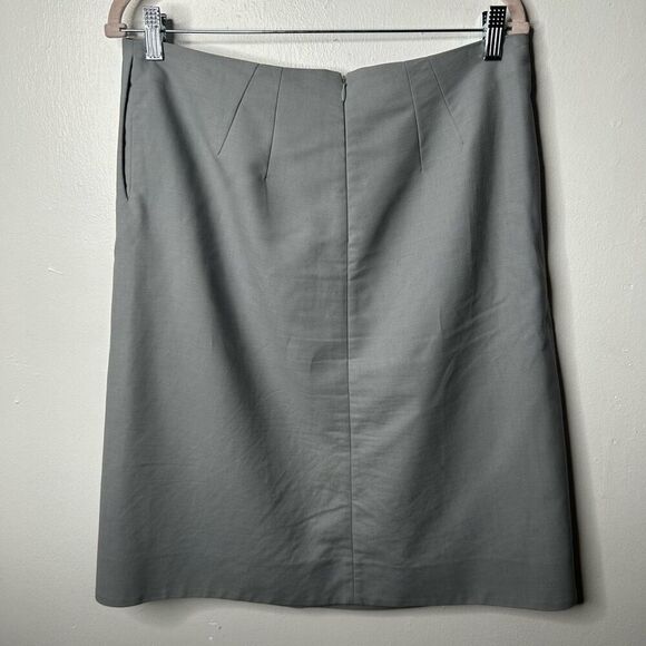 Marni Gray Pencil Skirt Size EU 44 US 12 Zipper Back Closure Drapey Italy - Picture 2 of 13